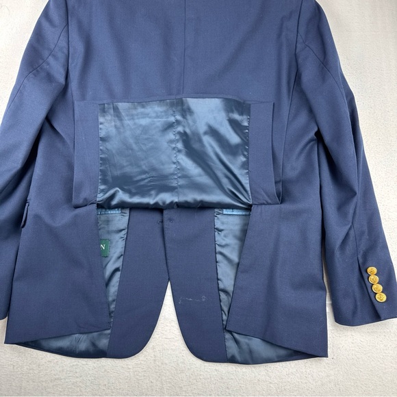 Lauren Ralph Lauren Mens Navy Blue Blazer 40R Gold Buttons Classic Wool Blend - Picture 15 of 15